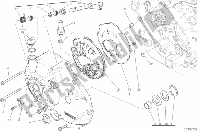 Toutes les pièces pour le Couvercle D'embrayage du Ducati Scrambler Sixty2 Thailand USA 400 2016